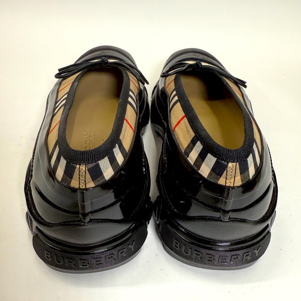 Burberry Black/Beige House Check Canvas And Rubber Linford Ballet Flats Size 38 - Picture 5 of 7